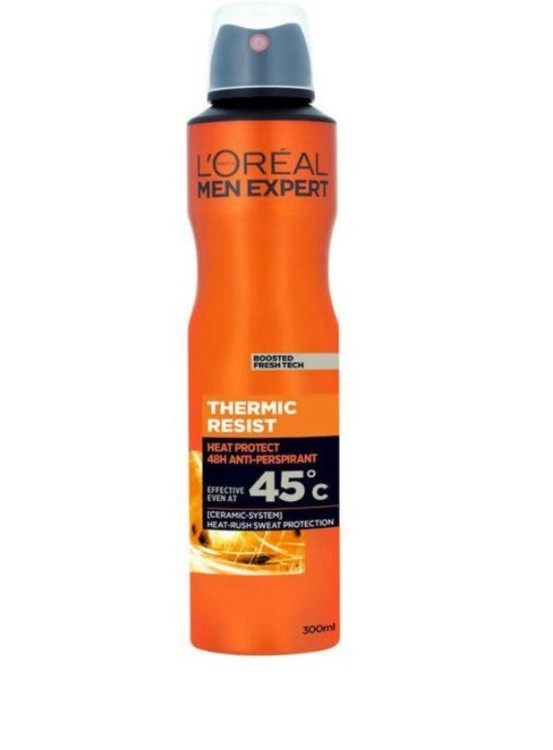 اسپری خنک ضدتعریق مردانه اورال(لوریل)(لورال)سر نارنجی ومشکی کااااملا اورجینال مدل Loreal Thermic resist