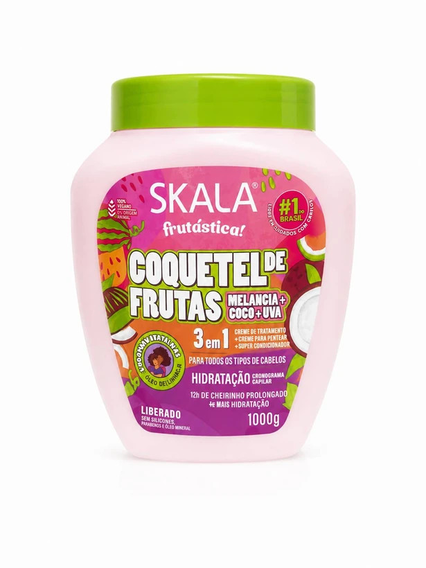 ماسک مو اسکالا کوکتل میوه ای Skala Frutástica Coquetel de Frutas 3 در 1 حجم 1000 گرم