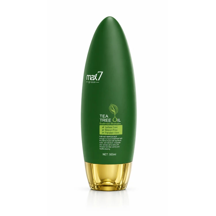 شامپو روغن درخت چای Max7 Green مخصوص موهای چرب 500 میلی‌لیتر