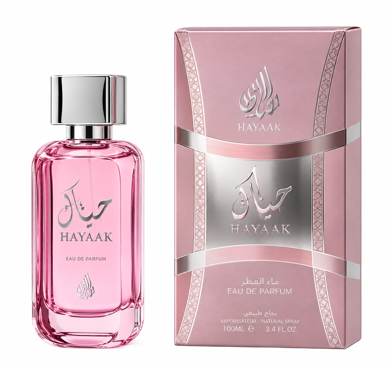 عطر ادکلن (ادوپرفیوم)حیاتی صورتی زنانه صد میل اماراتی شرکت العقیق