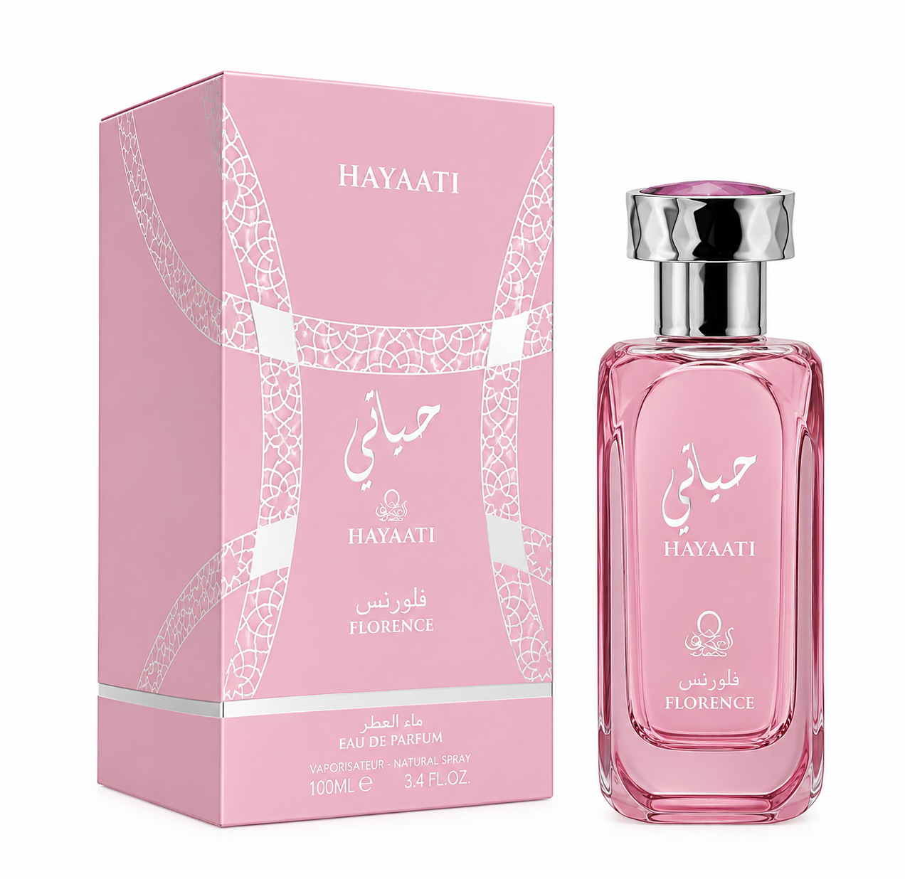 ادوپرفیوم عطر حیاک صورتی مشابه ادکلن حیاتی صورتی شرکت فلورنس florance Hayaak