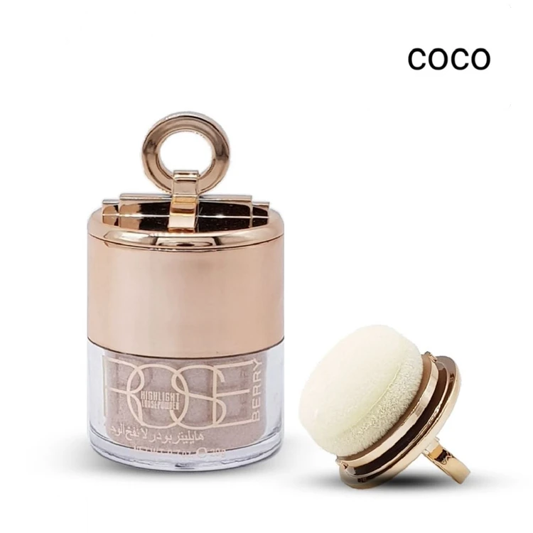 هایلایتر انگشتری سلطنتی اصل در چهار رنگ پودری مارک رزبری به همراه پدر مخصوص roseberry