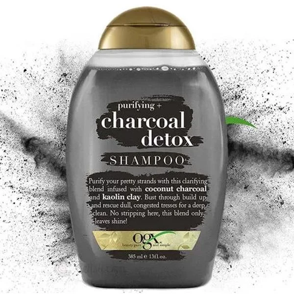شامپو پاکسازی موی سر او جی ایکس مدل زغال OGX Charcoal detox حجم 385 میلی لیتر