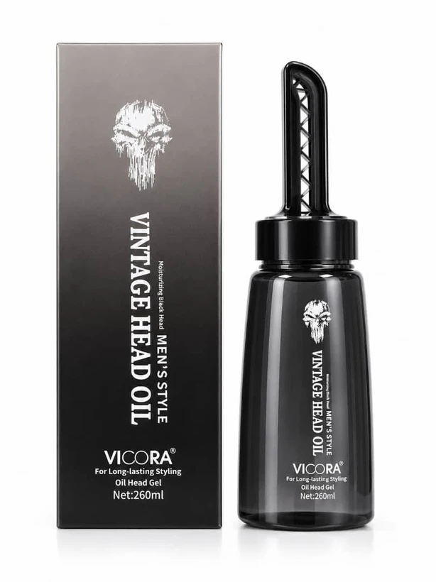 ژل حالتدهنده و روغن مو ویکورا مدل Vintage Head Oil حجم ۲۶۰ میلیلیتر