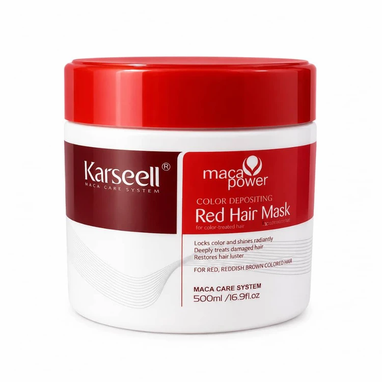 ماسک موی قرمز کارسل اصل تثبیت کننده رنگ حجم ۵۰۰ میل اورجینال